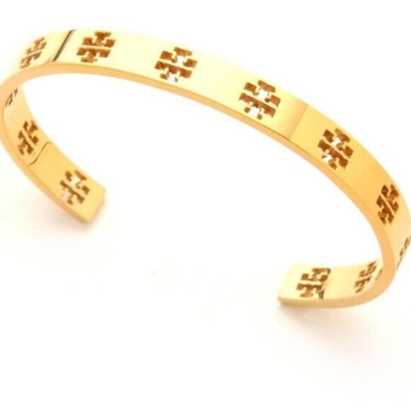 Authentic Tory Burch Logo Cuff Bracelet (adjustable size) - Picture 1 of 5